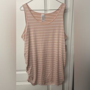 Time and Tru Maternity Light Pink Striped Tank Top XXL